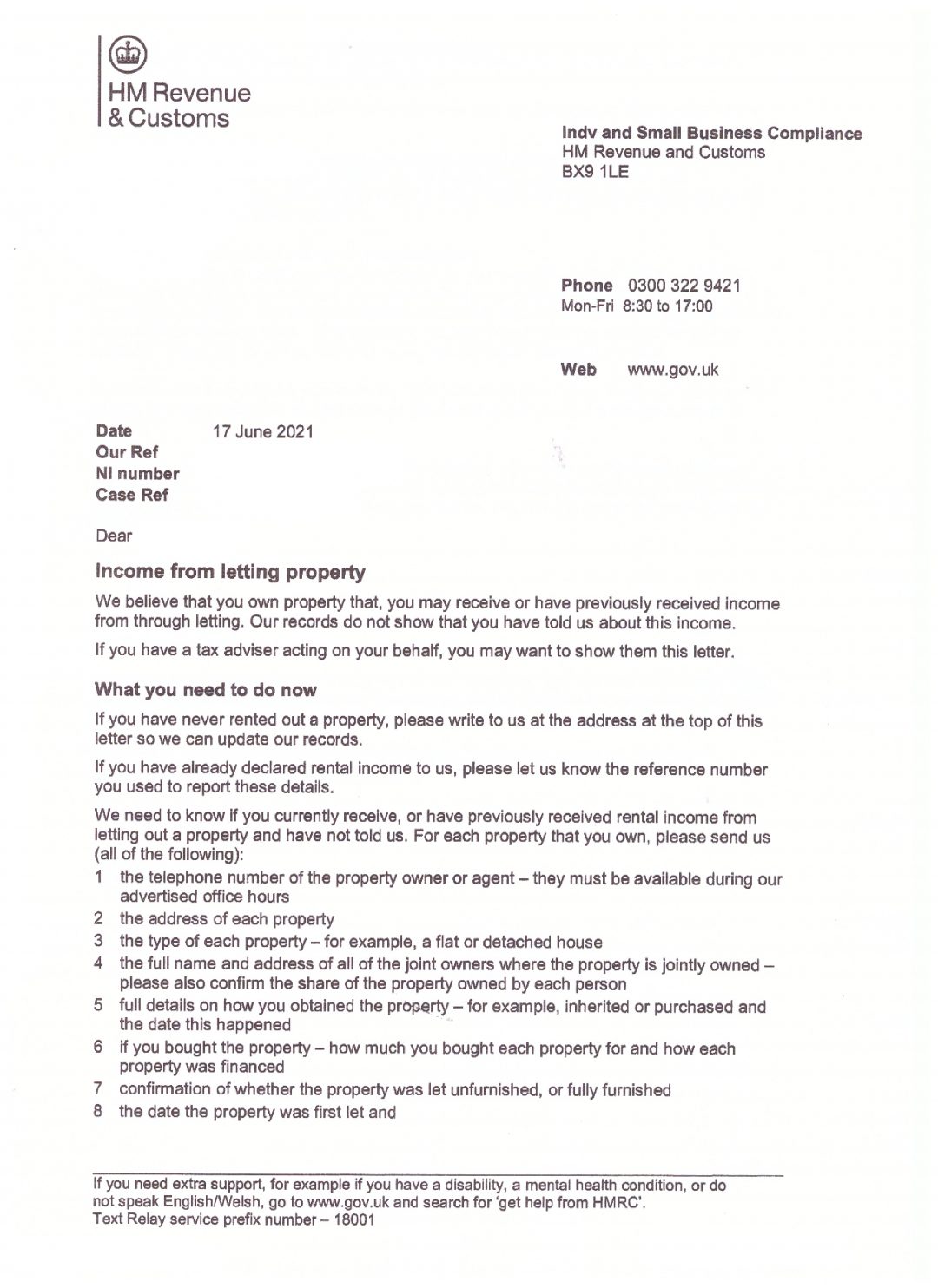 letter-from-hmrc-income-from-letting-property-holland-co-chartered
